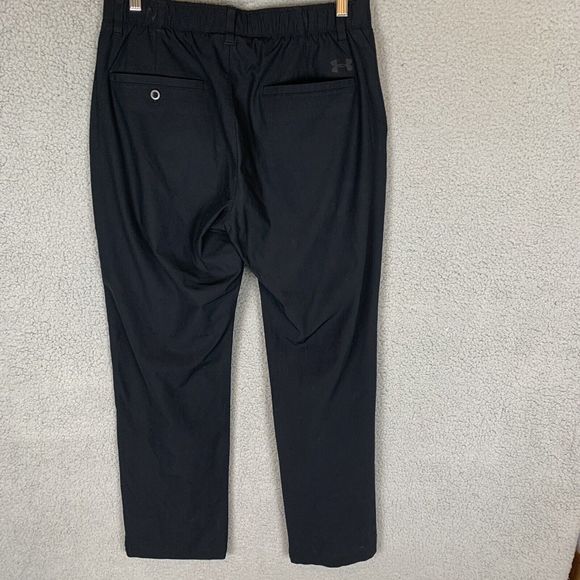 Under Armour Pants Mens 34x31 Black Golf Flat Front Casual Performance - Picture 3 of 7